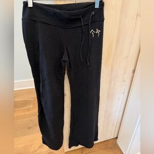 Green Apple black wide leg pants with drawstring waist, S